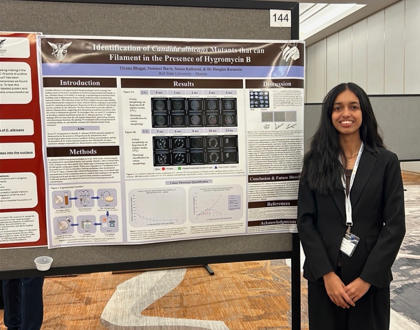 Academy senior Vivana Bhagat and her poster presentation.