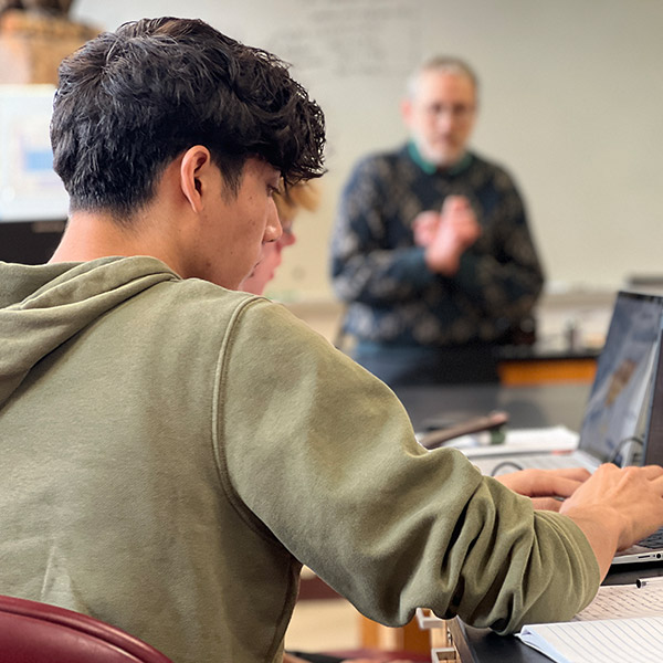 Indiana Academy student in class