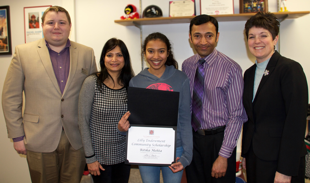 Senior Ritika Mehta is awarded the Lilly Endowment Community Scholarship